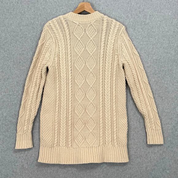 LL Bean Signature Fisherman Tunic Sweater Size S Cable Knit Chunky Cabincore - Picture 6 of 15